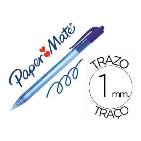 BOLIGRAFO PAPER MATE INKJOY 100 RETRACTIL PUNTA MEDIA AZUL