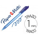 BOLIGRAFO PAPER MATE INKJOY 100 RETRACTIL PUNTA MEDIA AZUL