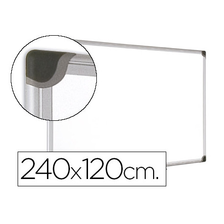 PIZARRA BLANCA BI-OFFICE MAGNETICA MAYA W CERAMICA VITRIFICADA MARCO DE ALUMINIO 240 X 120 CM CON BA