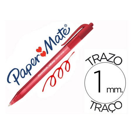 BOLIGRAFO PAPER MATE INKJOY 100 RETRACTIL PUNTA MEDIA ROJO