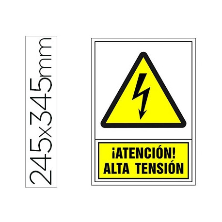 PICTOGRAMA SYSSA SE?AL DE ADVERTENCIA ATENCION! ALTA TENSION EN PVC 245X345 MM