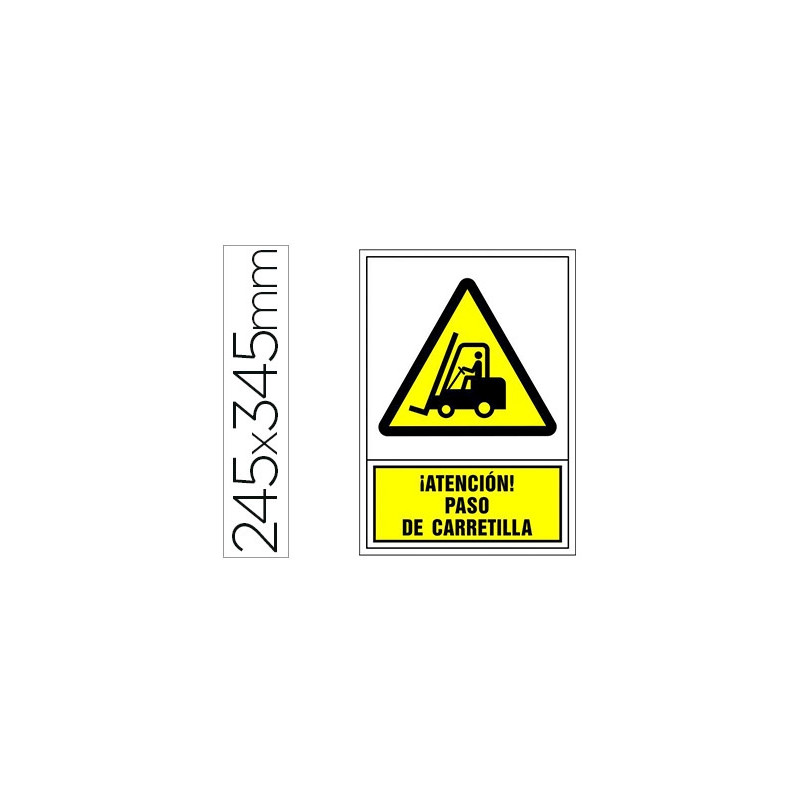 PICTOGRAMA SYSSA SE?AL DE ADVERTENCIA ATENCION! PASO DE CARRETILLA EN PVC 245X345 MM