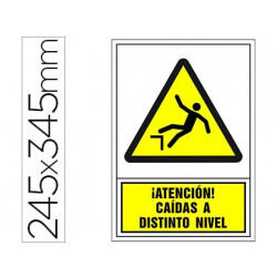 PICTOGRAMA SYSSA SE?AL DE ADVERTENCIA ATENCION! CAIDAS A DISTINTO NIVEL EN PVC 245X345 MM