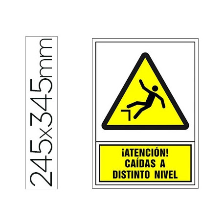 PICTOGRAMA SYSSA SE?AL DE ADVERTENCIA ATENCION! CAIDAS A DISTINTO NIVEL EN PVC 245X345 MM