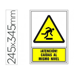 PICTOGRAMA SYSSA SE?AL DE ADVERTENCIA ATENCION! CAIDAS AL MISMO NIVEL EN PVC 245X345 MM