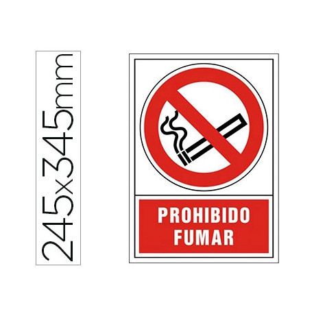 PICTOGRAMA SYSSA SE?AL DE PROHIBICION PROHIBIDO FUMAR EN PVC 245X345 MM