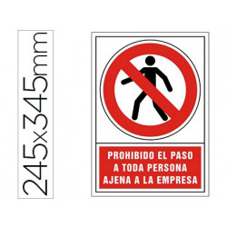 PICTOGRAMA SYSSA SE?AL DE PROHIBICION PROHIBIDO EL PASO A TODA PERSONA AJENA A LA EMPRESA EN PVC 245