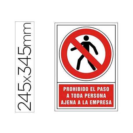 PICTOGRAMA SYSSA SE?AL DE PROHIBICION PROHIBIDO EL PASO A TODA PERSONA AJENA A LA EMPRESA EN PVC 245