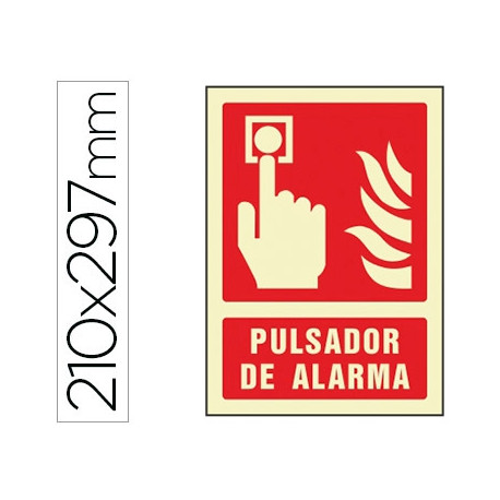 PICTOGRAMA SYSSA SE?AL DE PULSADOR DE ALARMA EN PVC FOTOLUMINISCENTE 210X297 MM