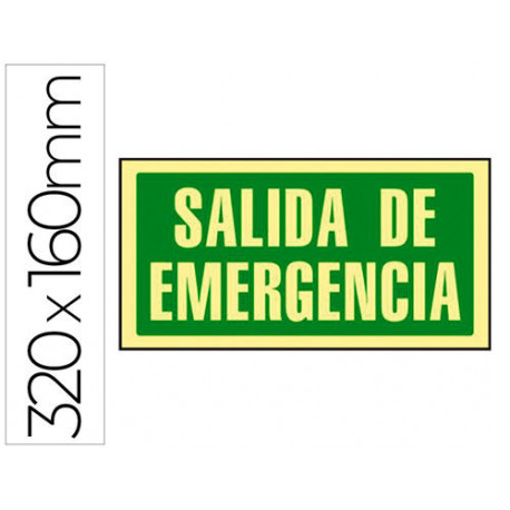 PICTOGRAMA SYSSA SE?AL DE SALIDA DE EMERGENCIA EN PVC FOTOLUMINISCENTE 297X148 MM