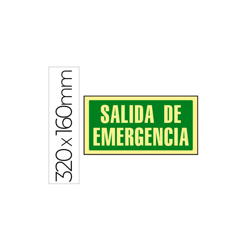 PICTOGRAMA SYSSA SE?AL DE SALIDA DE EMERGENCIA EN PVC FOTOLUMINISCENTE 297X148 MM