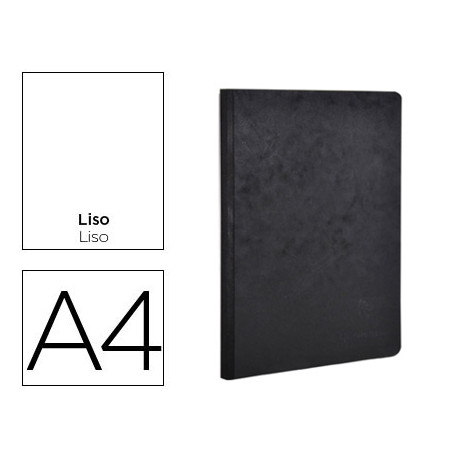 LIBRETA AGE-BAG TAPA CARTULINA LOMO COSIDO LISO 96 HOJAS COLOR NEGRO 210X297 MM