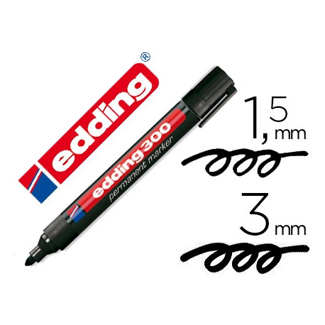 ROTULADOR EDDING MARCADOR PERMANENTE 300 NEGRO PUNTA REDONDA 1,5-3 MM