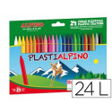 LAPICES CERA ALPINO PLASTI CAJA DE 24 UNIDADES COLORES SURTIDOS