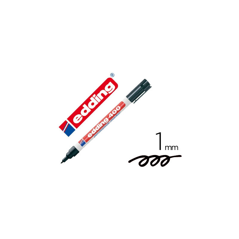 ROTULADOR EDDING MARCADOR PERMANENTE 400 NEGRO PUNTA REDONDA 1 MM RECARGABLE