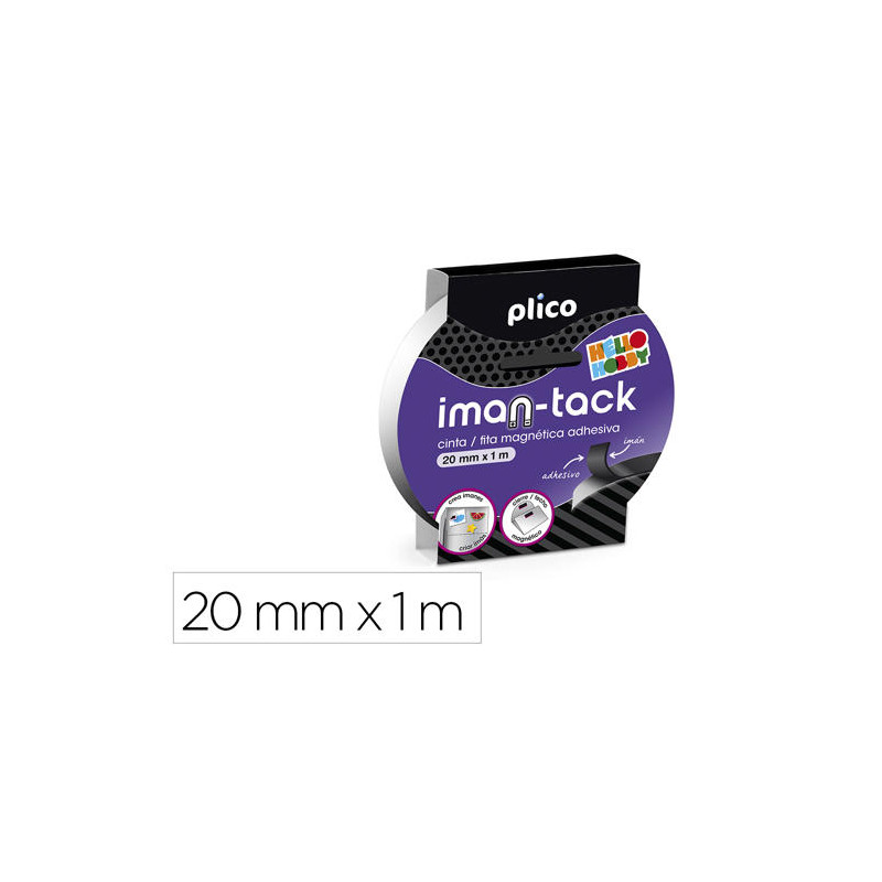 CINTA ADHESIVA PLICO IMANTADA 20MM X 1M