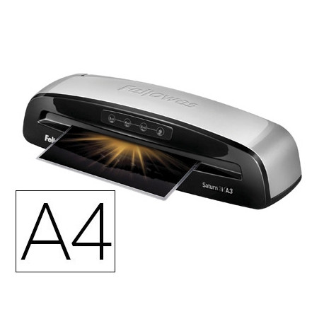 PLASTIFICADORA FELLOWES SATURN 3I DIN A4 2 RODILLOS SISTEMA ANTIATASCO HASTA 125 MICRAS