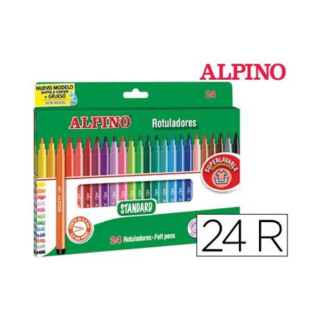 ROTULADOR ALPINO STANDARD CAJA DE 24 COLORES SURTIDOS