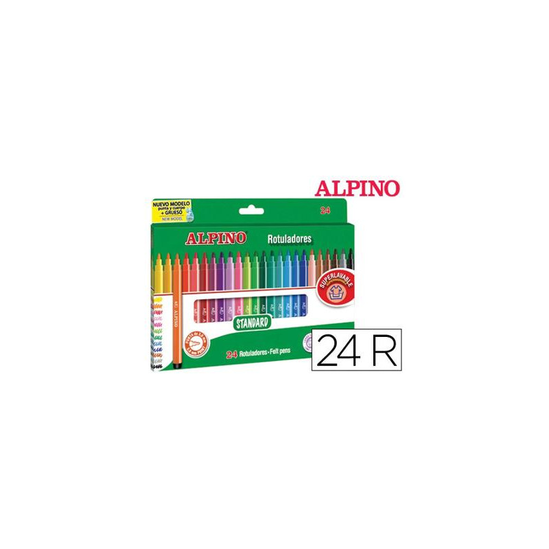 ROTULADOR ALPINO STANDARD CAJA DE 24 COLORES SURTIDOS