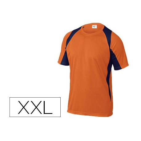 CAMISETA DELTAPLUS POLIESTER MANGA CORTA CUELLO REDONDO TRATAMIENTO SECADO RAPIDO COLOR NARANJA-MARI