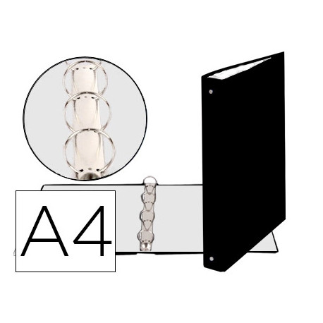 CARPETA DE 4 ANILLAS 30MM REDONDAS EXACOMPTA DIN A4 CARTON FORRADO NEGRA