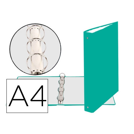 CARPETA DE 4 ANILLAS 30MM REDONDAS EXACOMPTA DIN A4 CARTON FORRADO VERDE OSCURO