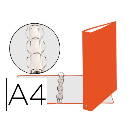 CARPETA DE 4 ANILLAS 30MM REDONDAS EXACOMPTA DIN A4 CARTON FORRADO NARANJA