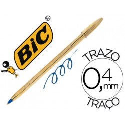 BOLIGRAFO BIC CRISTAL CELEBRATION ORO TINTA AZUL UNIDAD