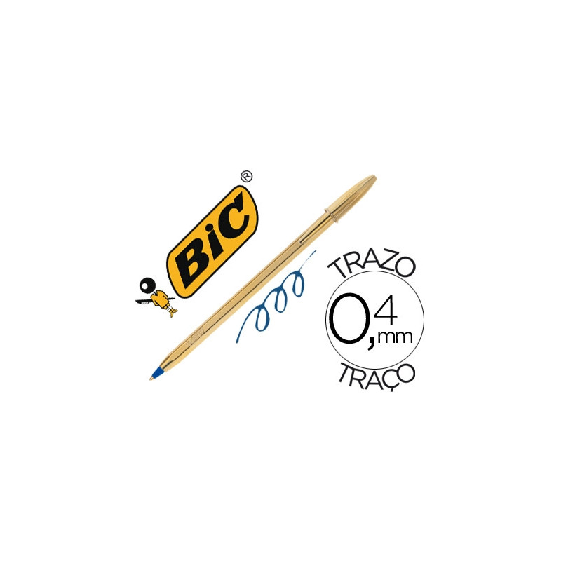 BOLIGRAFO BIC CRISTAL CELEBRATION ORO TINTA AZUL UNIDAD