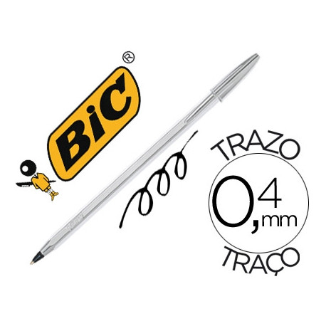 BOLIGRAFO BIC CRISTAL CELEBRATION PLATA TINTA NEGRA UNIDAD