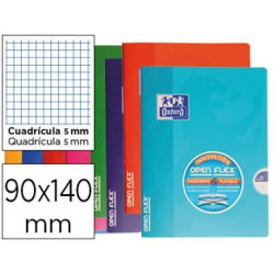 LIBRETA ESCOLAR OXFORD TAPA FLEXIBLE OPTIK PAPER OPENFLEX 48 HOJAS 90 GR 90 X 140 MM CUADRO 5 MM COL