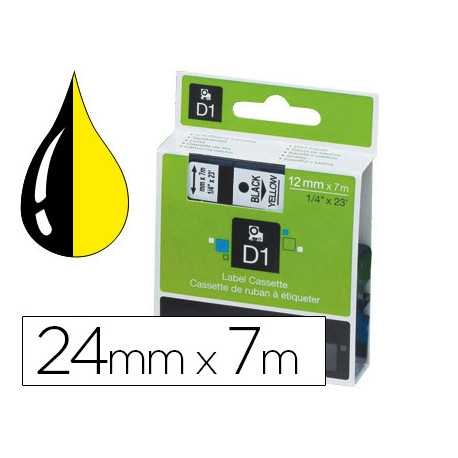 CINTA DYMO 1000 NEGRO-AMARILLO 24 MM X 7 M D1