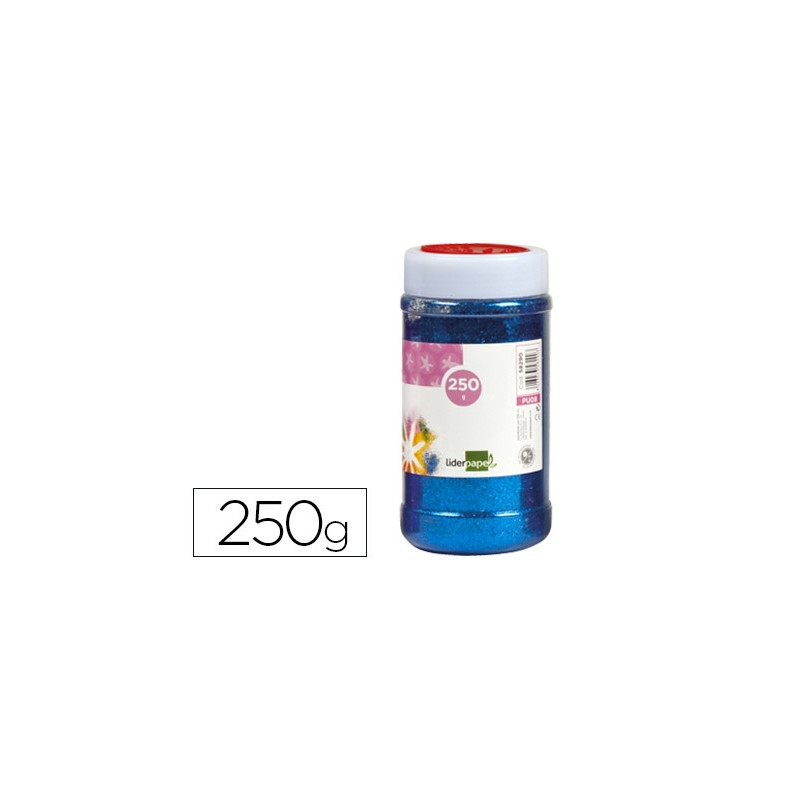 PURPURINA LIDERPAPEL FANTASIA COLOR AZUL METALIZADO BOTE DE 250 GR