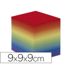 TACO PAPEL QUO VADIS ENCOLADO COLORES ARCO IRIS 680 HOJAS 100% RECICLADO 90X90X90 MM 90 GR