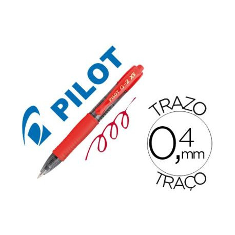 BOLIGRAFO PILOT G-2 PIXIE ROJO TINTA GEL RETRACTIL SUJECION DE CAUCHO