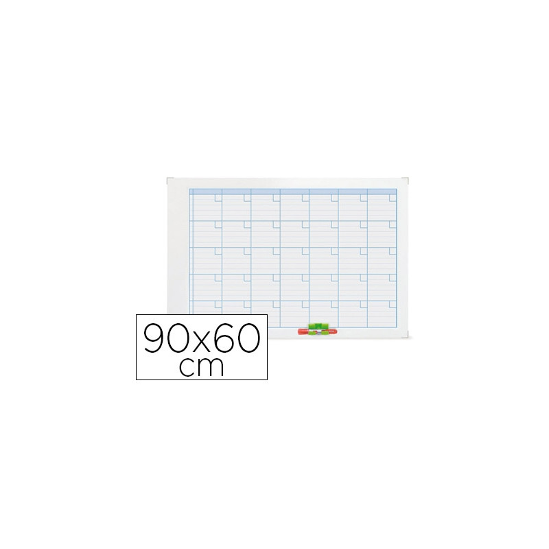 PLANNING MAGNETICO NOBO MENSUAL ROTULABLE MARCO METALICO 90X60 CM