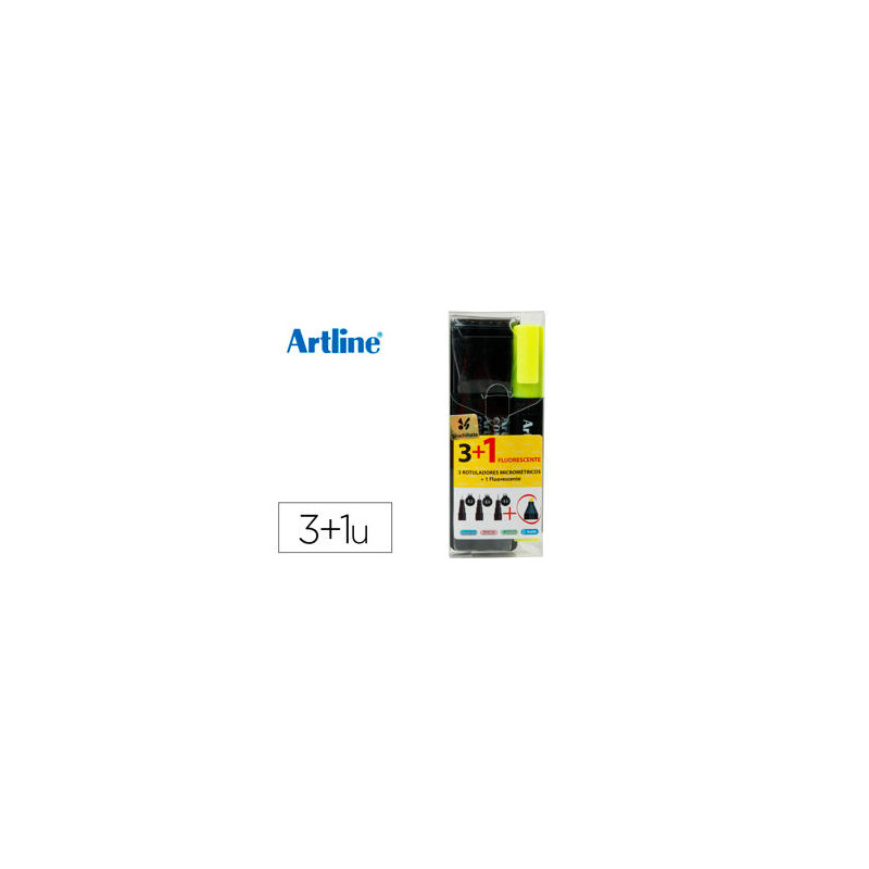 ROTULADOR ARTLINE COMIC PEN CALIBRADO MICROMETRICO NEGRO BOLSA DE 3 UDS 0,2 0,4 0,8 + PERMANENTE 853