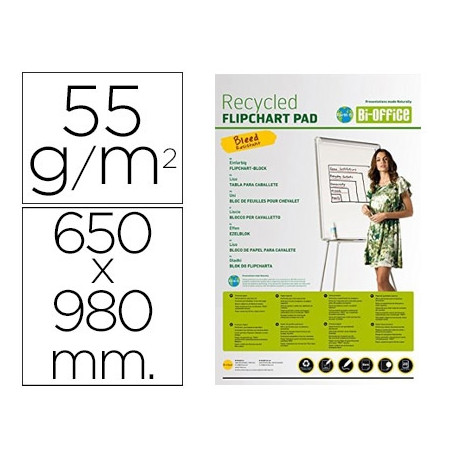 BLOC CONGRESO BI-OFFICE PAPEL RECICLADO 650X980 MM 20 HOJAS 55G/M2