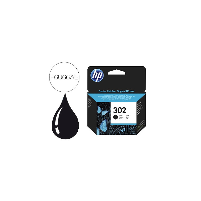 INK-JET HP 302 DESKJET 1110 / 2130 / 3630 OFFICEJET 3830 / 4650 ENVY 4520 NEGRO 190 PAG