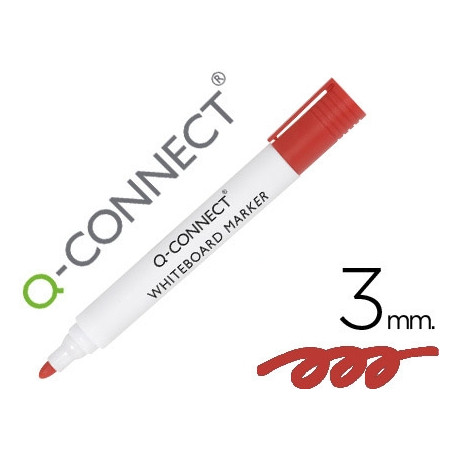 ROTULADOR Q-CONNECT PIZARRA BLANCA COLOR ROJO PUNTA REDONDA 3 MM