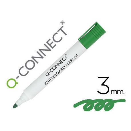 ROTULADOR Q-CONNECT PIZARRA BLANCA COLOR VERDE PUNTA REDONDA 3 MM