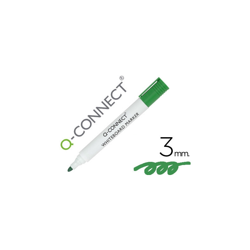 ROTULADOR Q-CONNECT PIZARRA BLANCA COLOR VERDE PUNTA REDONDA 3 MM