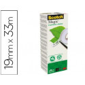 CINTA ADHESIVA SCOTCH MAGIC INVISIBLE ECO 33 MT X 19 MM PACK DE 9 UNIDADES