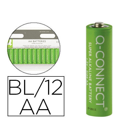 PILA Q-CONNECT ALCALINA AA BLISTER CON 12 UNIDADES