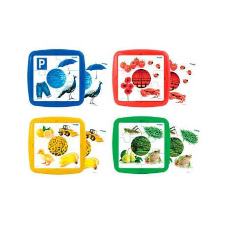 PUZZLE MINILAND LOS COLORES SET DE 4 UNIDADES 12 PIEZAS