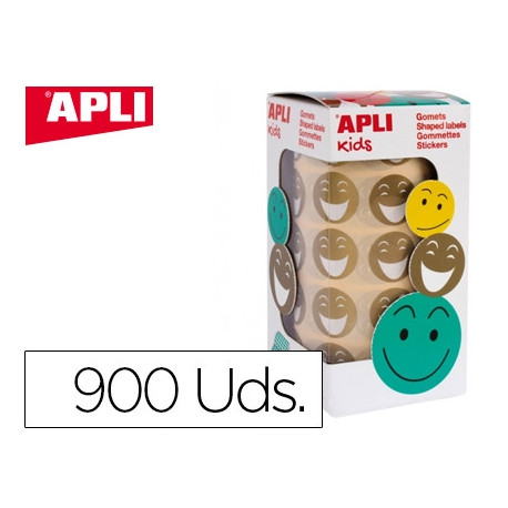 GOMETS APLI AUTOADHESIVO SMILE ORO CARA FELIZ ROLLO DE 900 UNIDADES