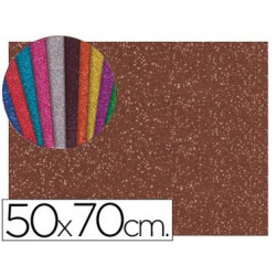 GOMA EVA CON PURPURINA LIDERPAPEL 50X70CM 60G/ M2 ESPESOR 2 MM MARRON