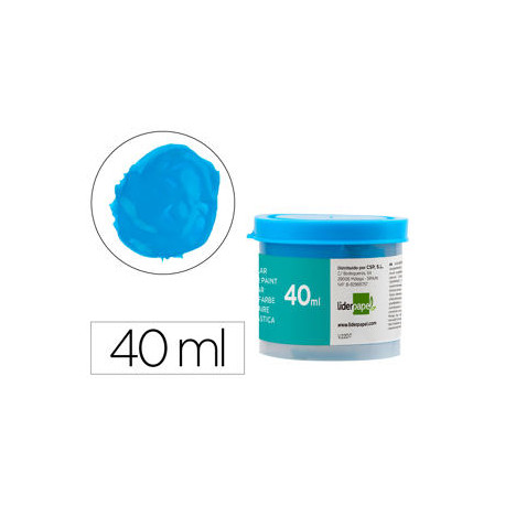 TEMPERA LIDERPAPEL ESCOLAR 40 ML AZUL CIAN