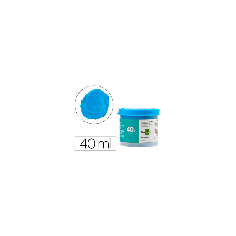 TEMPERA LIDERPAPEL ESCOLAR 40 ML AZUL CIAN