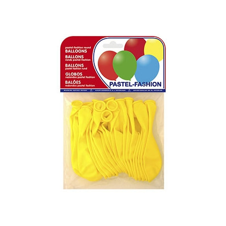 GLOBO 100% LATEX BIODEGRADABLE PASTEL AMARILLO BOLSA DE 20 UNIDADES